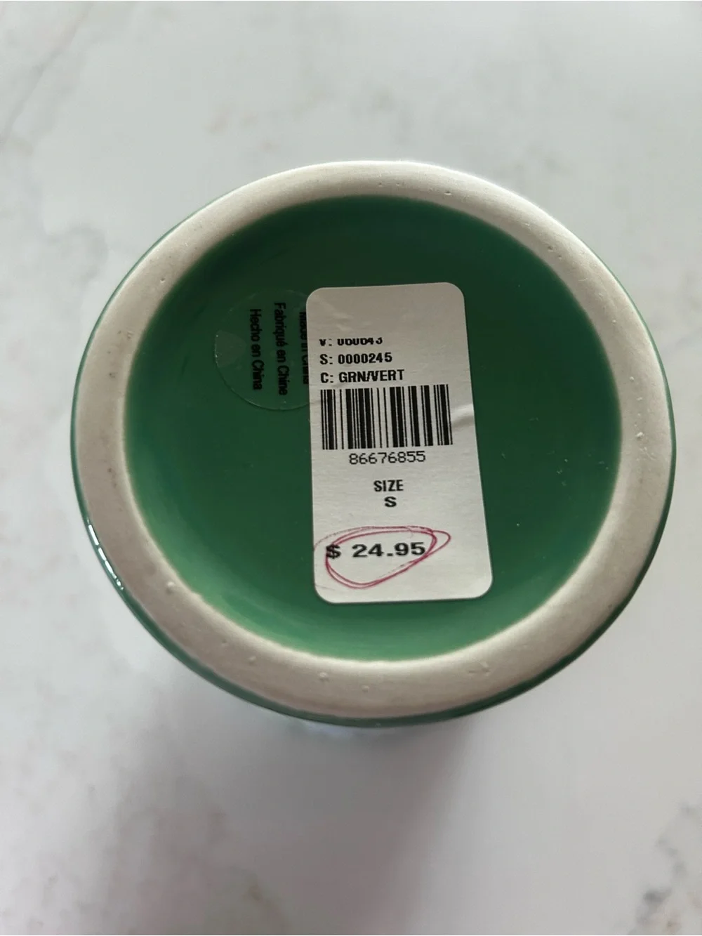 NWT Anthropologie Green Floral Ceramic Goblet by